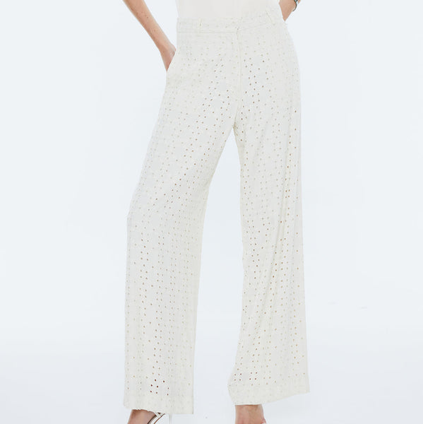 Pantalón ancho de mujer en bordado suizo de viscosa Andam