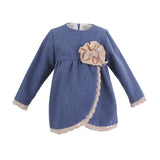 Vestido de bebé tipo jesusito de chenilla azul de La Ormiga