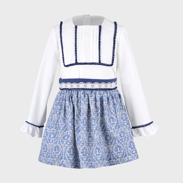 Conjunto Blusa y Falda Ornamental Azul La Ormiga