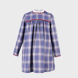 Vestido Niña Cuadros Azules y Burdeos La Ormiga