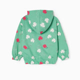 SUDADERA DE ALGODÓN CON CAPUCHA PARA NIÑA 'TRÉBOLES', VERDE AGUA