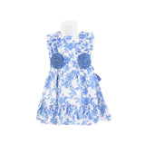 Vestido Bebé Flor rama azulina