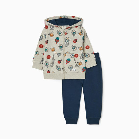 CHÁNDAL DE ALGODÓN PARA BEBÉ NIÑO 'CUCO', GRIS