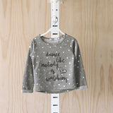 Sudadera niña sport en gris con lunar plata.