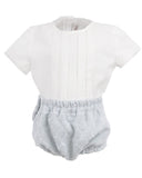 Conjunto bebé niño blusa y cubre verde de La Ormiga.