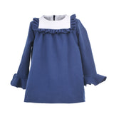 Vestido bebé niña corto azul marino con braga de La Ormiga