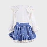 Conjunto niña blusa y falda lunar azafata La Ormiga