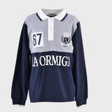 Polo niño manga larga Marino y gris La Ormiga