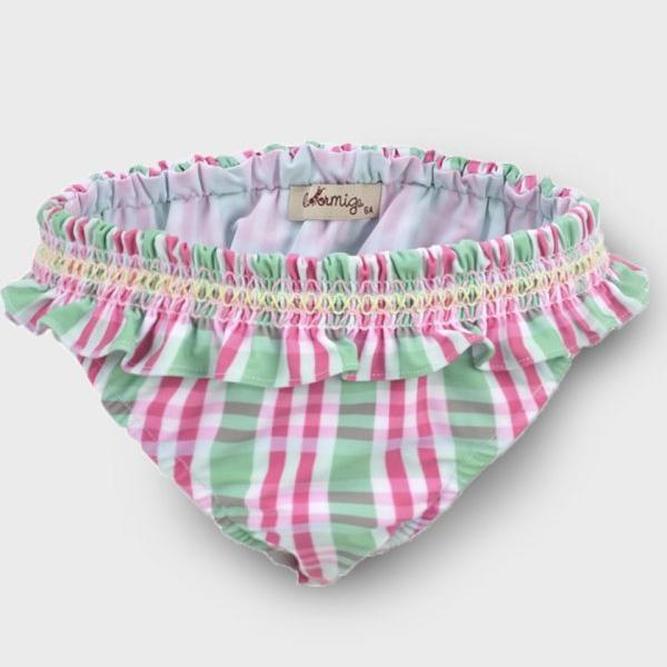 comprar on line culetin niña cuadros verdes y fucsia la ormiga