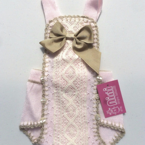 Ranita niña rosa con encaje en beige de la marca Nini.