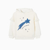 SUDADERA CON CAPUCHA Y EFECTO TÉRMICO PARA NIÑA 'ESTRELLA FUGAZ', BLANCO/AZUL
