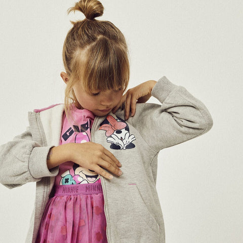 CHAQUETA CON CAPUCHA DE ALGODÓN PARA NIÑA 'MINNIE', GRIS
