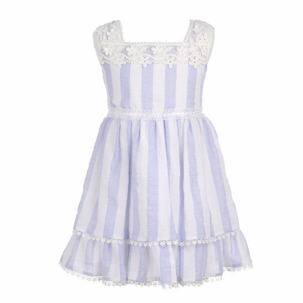 Vestido niña rayas azules de La Ormiga.