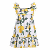 Vestido de niña de tirantes con estampado de Limones de La Ormiga.