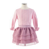 Conjunto Niña Blusa y Falda Rosa.