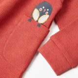 SUDADERA CON CAPUCHA DE ALGODÓN PARA BEBÉ NIÑO, ROJO TEJA