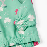 SUDADERA DE ALGODÓN CON CAPUCHA PARA NIÑA 'TRÉBOLES', VERDE AGUA