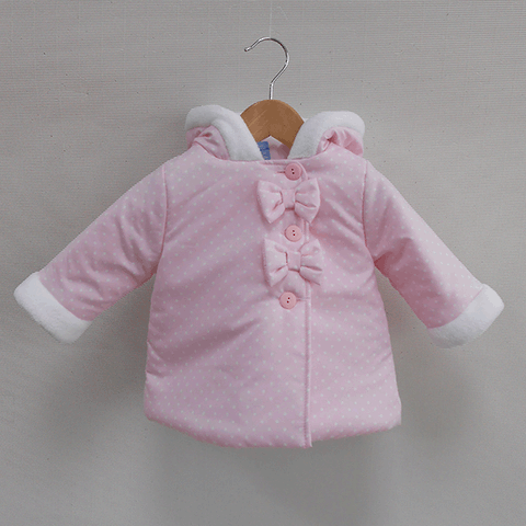 Anorak niña Bebé rosa y microlunar blanco de Sardón