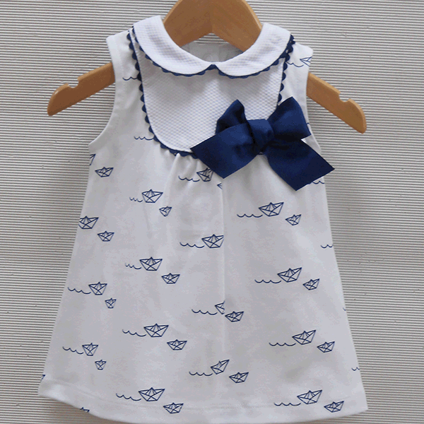 Vestido niña bebé blanco Náutico de Sardón.