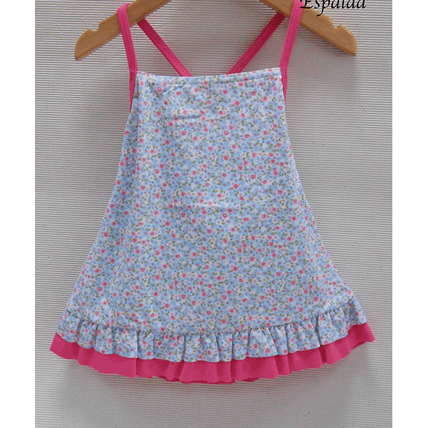 Vestido lycra niña de baño estampado liberty de la marca Sardón.