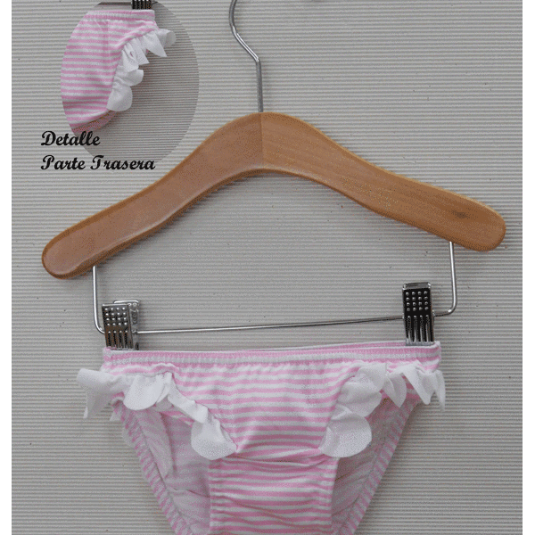 Culetín Licra de baño a rayas, Milú rosa o celeste de Sardón.