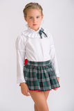 Conjunto niña blusa y short convertible en falda cuadros de Copo