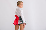 Conjunto niña blusa y short convertible en falda cuadros de Copo