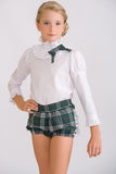 Conjunto niña blusa y short convertible en falda cuadros de Copo