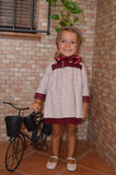 Vestido bebé niña estampado liberty en burdeos