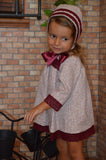 Vestido bebé niña estampado liberty en burdeos