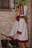 Vestido bebé niña estampado liberty en burdeos