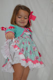 Vestido vuelo estampado de flores y lunar rosa VR002 de la marca Nini.