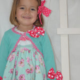 Vestido vuelo estampado de flores y lunar rosa VR002 de la marca Nini.