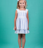 Vestido niña rayas azules de La Ormiga.
