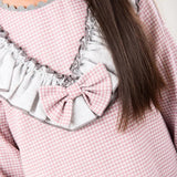 Vestido Niña Pata de Gallo Rosa La Ormiga