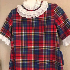 Vestido niña de cuadro escocés rojo de Babiné.