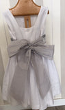 Vestido Lino Blanco con Bodoques.