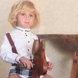 Conjunto niño bebé camisa y pantalón cuadro escocés