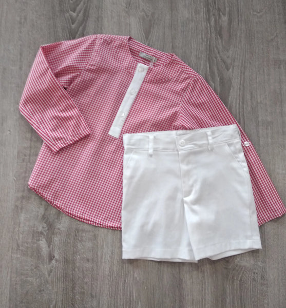 Conjunto niño camisa Vichy pantalón lino