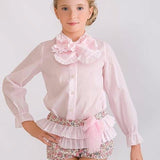 Conjunto niña short con tul y blusa rosa de Copo.