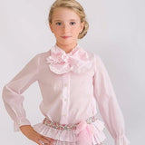Conjunto niña short con tul y blusa rosa de Copo.