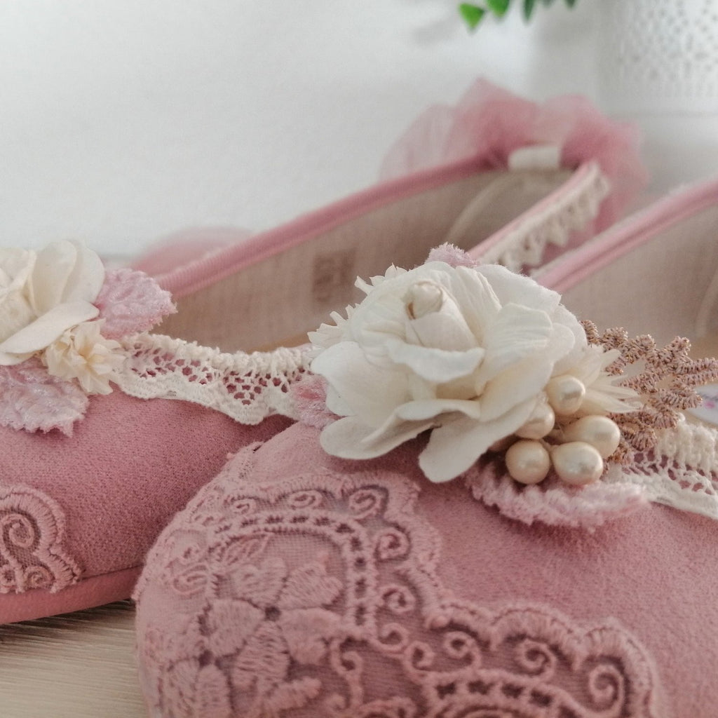 Zapatos comunion rosa hotsell palo