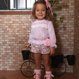 Conjunto niña short con tul y blusa rosa de Copo.