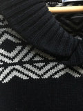 Jersey niño Jaquard en marino combinado con marfil.