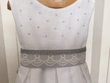 Vestido Lino Blanco con Bodoques.