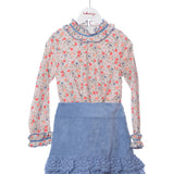 Conjunto de Niña Blusa Flores y Falda.