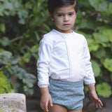 conjunto bebe niño de blusa y braga de lana