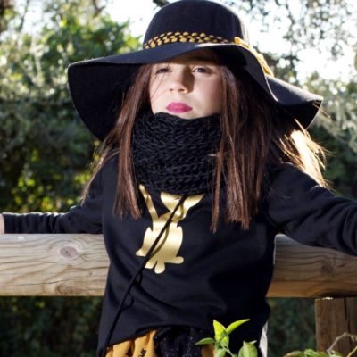 Sudadera niña gato dorado de Mon Petit Bonbon