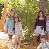 vestido niña corte a la cintura flores de babiné