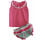 Conjunto Bebé niña de blusa con lunares y braga de Nini VR006